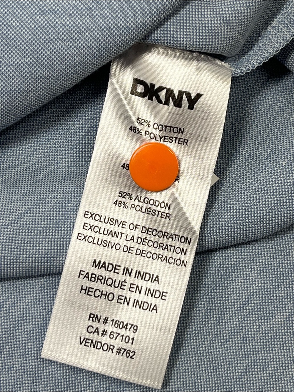 DKNY Men’s Blue Soft Stretch Button Down Shirt. Medium - Picture 8 of 10